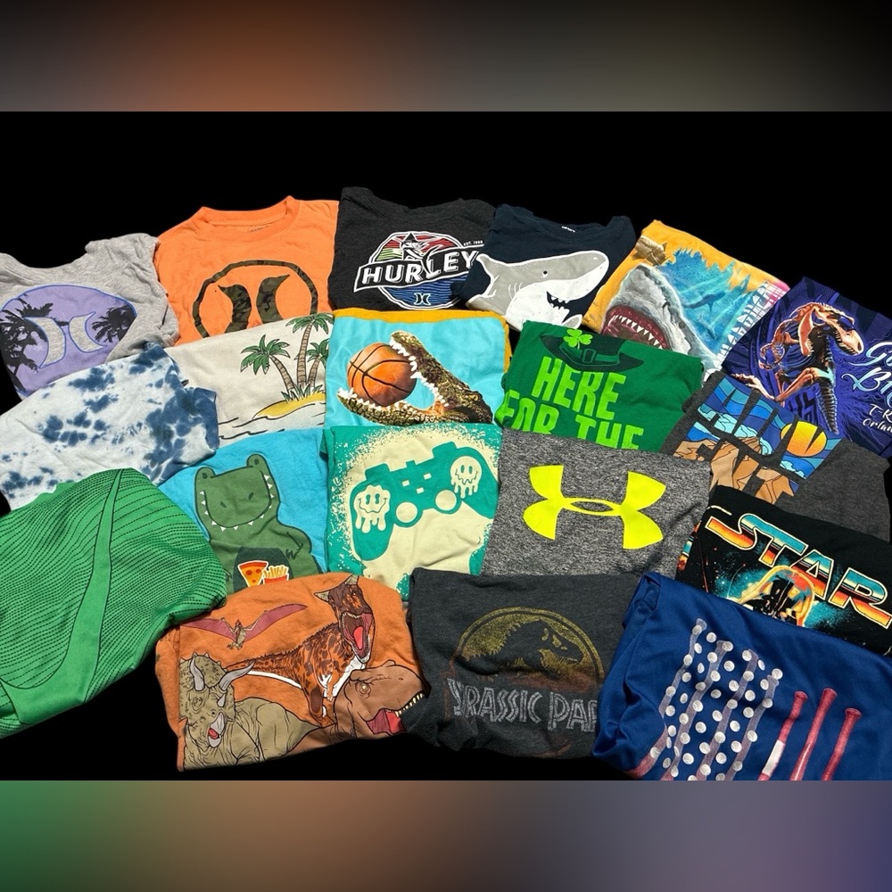 36 PCS BOY LOT SZ 4-8.. Nike puma Hurley shirts pants mixed